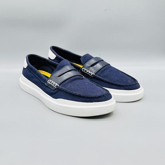 Cole Haan Shoes Mens 8.5 Blue Canvas Grand Penny Loafers Casual Comfort Walking main image 10